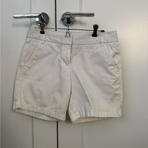 J. Crew White Cotton Bermuda Shorts